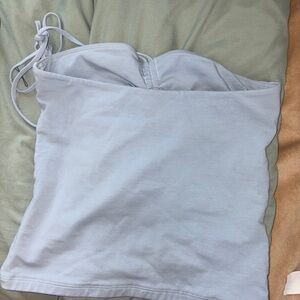 Aritzia TNA Chill - Light Blue Strapless Top
